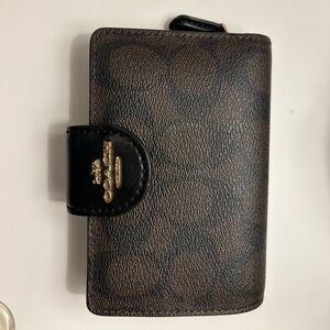 Coach Medium Corner Zip Wallet In Signature Canvas